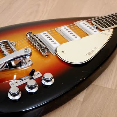 1960s Vox Mark VI Teardrop Vintage Electric Guitar Sunburst w/ Case, Eko image 6