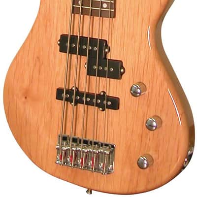 Kona KE5BN 5-String Electric Bass Guitar with Split Pickups, Natural image 2