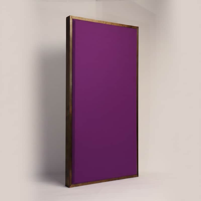 Custom Framed Acoustic Wall Panel | Grape Fabric & Red Mahogany Wood Frame | Furniture-Quality Sound Absorbing Panel | Recording Studio, Home Studio, Mixing Room, Podcast Studio, Home Theater, Listening Room, Office & Vocal Booth | Made in USA image 1