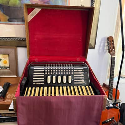 Excelsior Model 245 Accordion Piano Black Gloss Finish With Original Case image 6