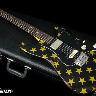 Friedman USA Custom Shop Vintage S Guitar in Black with Gold Stars image 3