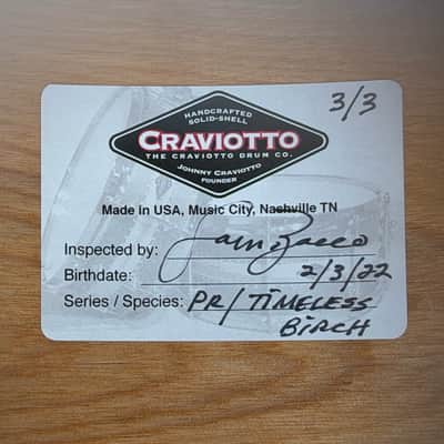 Craviotto 7x14” Private Reserve Timeless Timber Snare Drum 3 of 3 - 600 Y/O Lake Superior Birch image 15