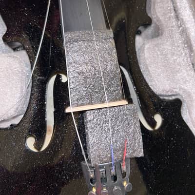 Cecilio Mendini 4/4 Violin - Black Sparkle image 7