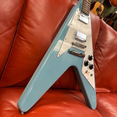 2023 Gibson Custom Shop 70’s Flying V Limited Run Japan Market Maui Blue image 6