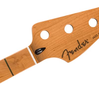 Fender Satin Roasted Maple Jazz Bass Neck 20 Jumbo Frets 12" Maple Flat Oval Shape image 3