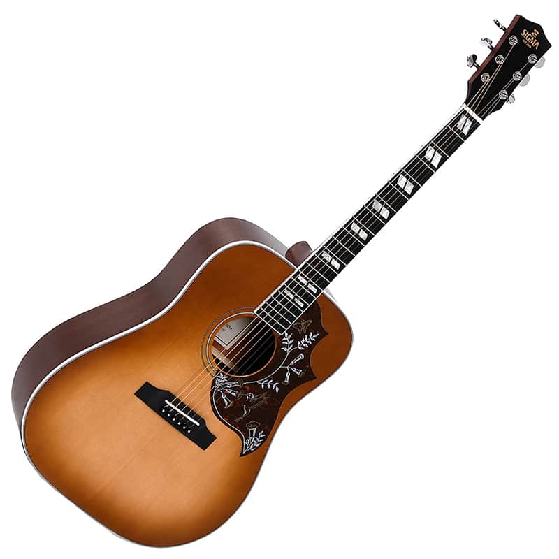 Sigma DM-SG5+ Solid Sitka Spruce/Mahogany Dreadnought with Electronics Heritage Cherry Sunburst image 1