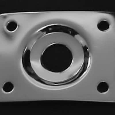 Guitar Parts - JACK PLATE Curved Recessed RECTANGLE - CHROME image 1