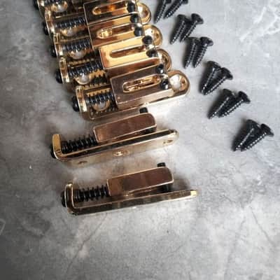 Bridge monorail 8 string multiscale guitar in Gold image 2