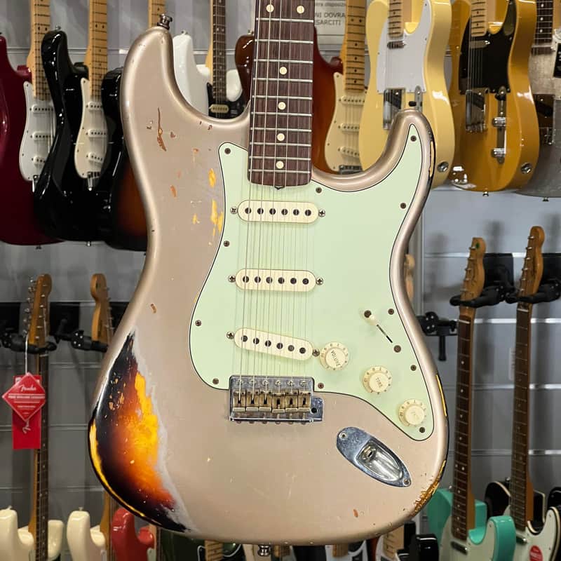 Fender Custom Shop Stratocaster 60 Relic Namm 2014 Shoreline Gold Over Sunburst image 1
