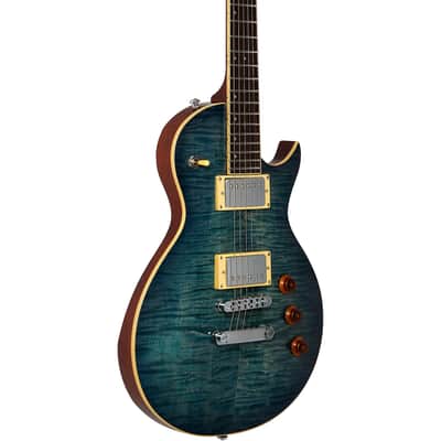 Mitchell MS470 Mahogany Body Electric Guitar Denim Blue Burst - Soft case included image 10