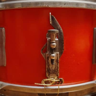 WFL 14"(Diameter)x6.5"(Depth) Snare Drum 1956 - Red wrap image 4