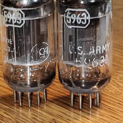 5963 RCA 17mm Black Plate/3 mica/Low noise Rods TV-7/MaxiPreAmp2 matched pair image 1