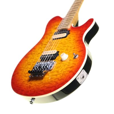 Ernie Ball USA Music Man Axis Electric Guitar, Cherry Burst with Hard Case image 6