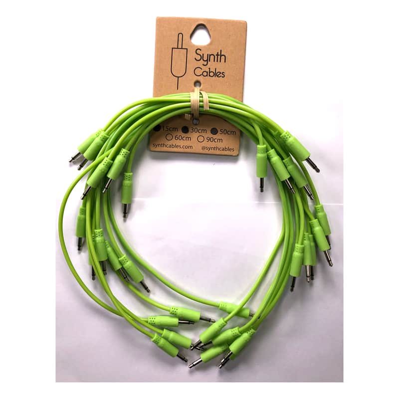 Synth Cables Eurorack Patch Cables (15 x Glow In The Dark) - Mixed Sizes image 1