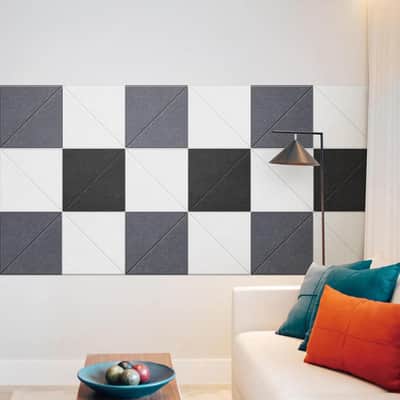 12 Pack Acoustic Panels, 12 X 12 Inches Diagonal Slot Sound Proof Panels, Acoustic Treatment Panels For Home Studio. (Black) image 2