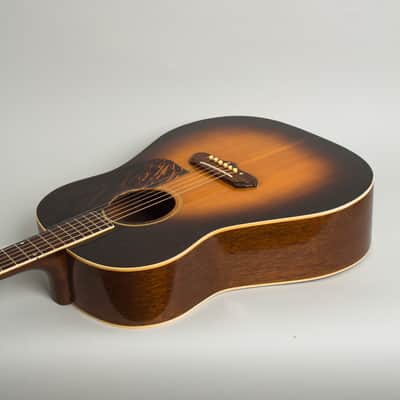 Gibson  J-55 Flat Top Acoustic Guitar (1940), ser. #758F-14, original black - red line hard shell case. image 7