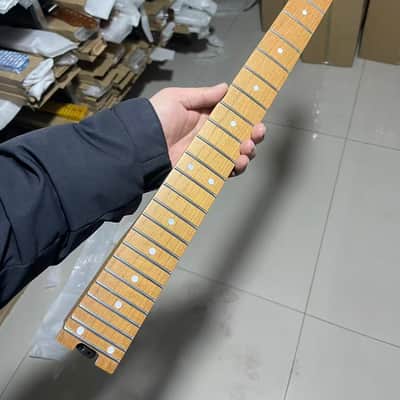 Reverse headstock floyd rose nut stainless steel 24 frets Roasted Maple guitar neck 25.5inch hole 10mm Lock nut Satin Wheel truss rods image 2
