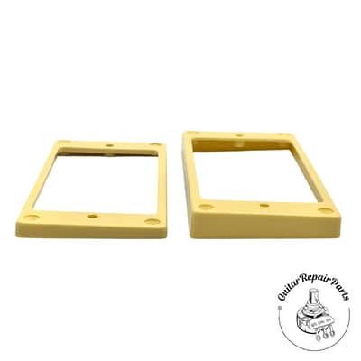 Plastic Humbucking Pickup Rings, Oversized Import Mount, Arched Bottom - Cream image 2