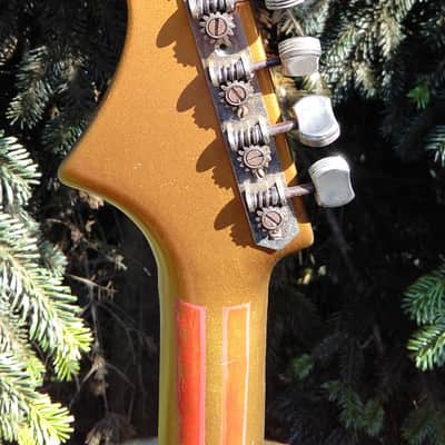 Steampunk Art Relic Jolana Tornado Hollow Body Vintage guitar 1963 Copper / Red image 9