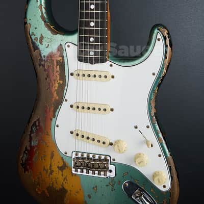 Fender Custom Shop 65 Stratocaster Super Heavy Relic Super Faded Aged  2025 - Sherwood Green Over 3 Tone Sunburst (COD 2141UG) image 6