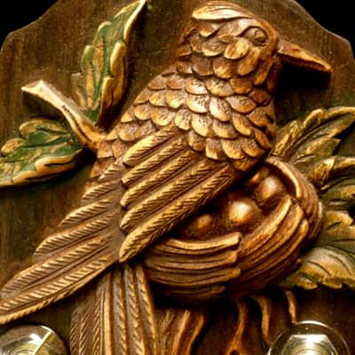 Blueberry Dreadnought Acoustic Steel String Guitar Birds Motif - Hand Made and Hand Carved image 12