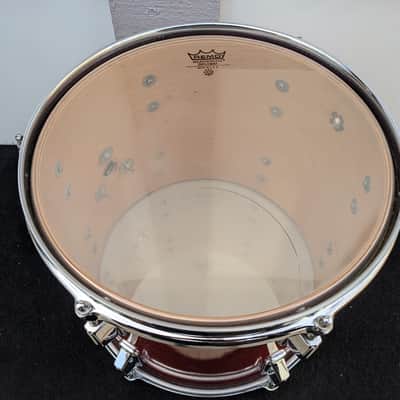 Early 1980s Pearl Made In Japan 10 x 12" Pro Maple Shell Red Lacquer Tom - Looks And Sounds Great! image 6