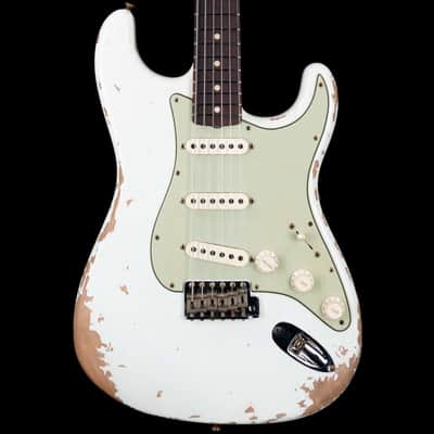 Fender Custom Shop 1961 Stratocaster Heavy Relic Rosewood Board Aged Olympic White R120236 image 2