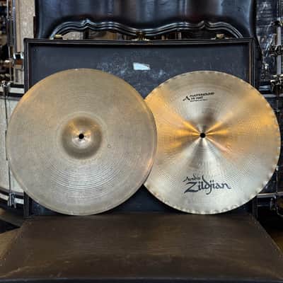 USED Zildjian 14" Split Era A. Zildjian Hi-Hats - 60's Top/ 00's Mastersound Bottom - 744/1520g image 1