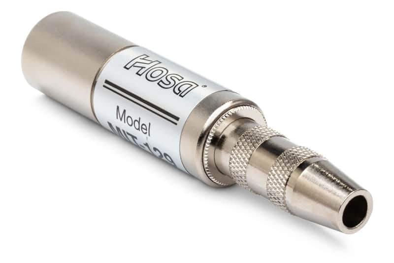 Hosa MIT-129 Impedance Transformer 1/4" TS to XLR3M - Chrome image 1