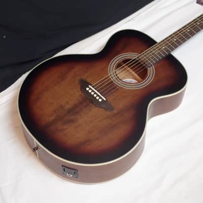 Luna Artist Vintage Jumbo distressed acoustic electric guitar NEW w/ Hard Case image 4