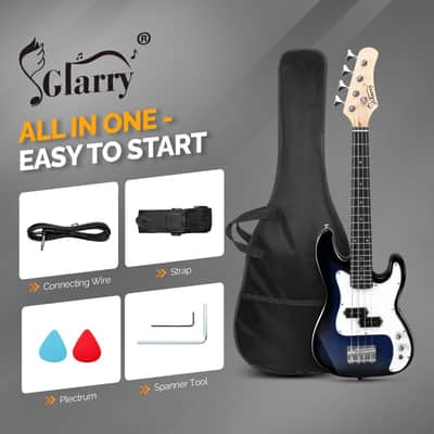 Glarry Dark Blue GP 36in Kid's Electric Bass Guitar image 6