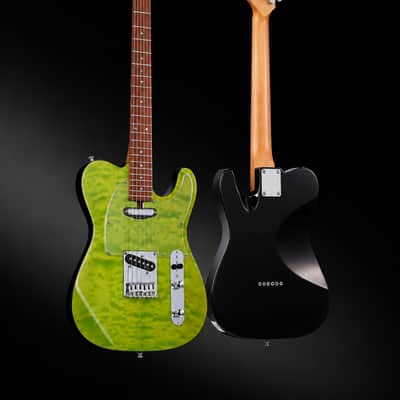Electric Guitar - Ocean Maple Top, Mahogany Body, Maple Neck - Alnico V Pickups, Locking Tuners- Solid Choice for Beginners & Intermediate Players (Green Ocean) image 2