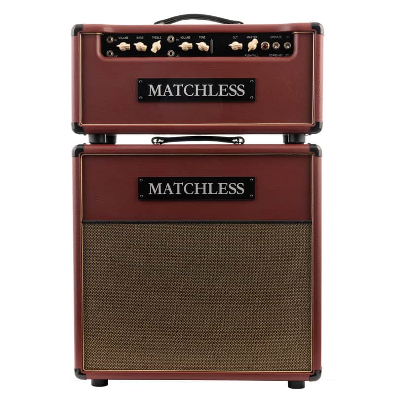 Matchless HC-30 Head & ESS 1x12 Cabinet - Burgundy / Gold Grille image 1
