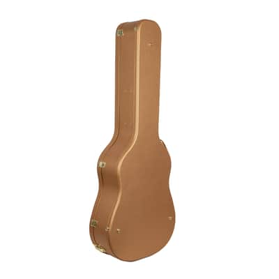 Crossrock Designer Series- Universal Wooden Case for Gibson Acoustic J45, Martin Dreadnought Guitars- Security Lock, Metal Feet, Storage Space- Luxury Gold image 6