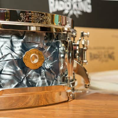 Slingerland Radio King Limited Edition 14x05 - Black Diamond Pearl Wrap image 3