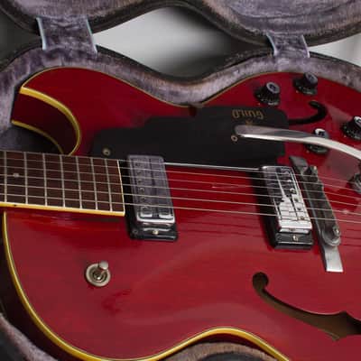 Guild Starfire III Thinline Hollow Body Electric Guitar (1966), ser. #EK-1349, original black hard shell case. image 13