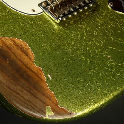 2023 - Fender Custom Shop Eddie's Guitars Exclusive Dealer Select Roasted 1963 Stratocaster Heavy Relic - Chartreuse Sparkle #XN15600 image 19