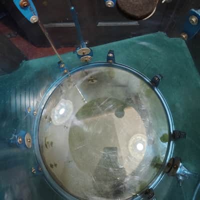 Ludwig 16x16" Vistalite Acrylic Floor Tom 1970s - Blue image 12