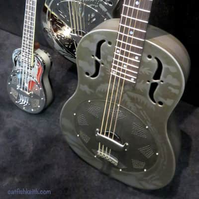 National Reso-Phonic Style O Ukulele 2025 - Mirror Nickel with Deco Palm Tree Design - IN STOCK NOW! image 8