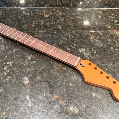 Real Life Relics Nitro Roasted 3AAA Flame Maple Strat® Stratocaster Neck Maple W Rosewood Fingerboard STRMF3A #1 image 1
