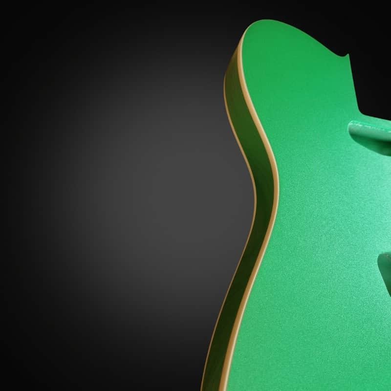 Telecaster body Metallic Green, double binding in Alder image 1