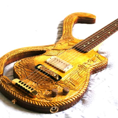 Light & Blue Country guitar, unique image 2