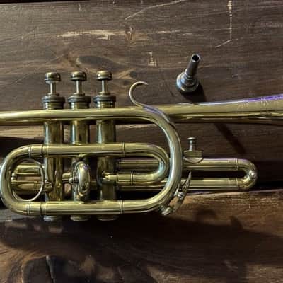 Rare Vintage 1950s Tanabe Tokyo Long Cornet – Polished Bare Brass – Plays Great! image 1