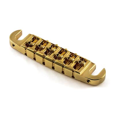 ABM 3024 Adjustable Wraparound Bridge Tailpiece (Gold, Brass) image 2