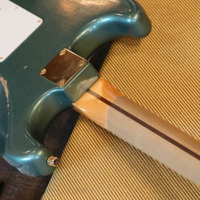 2021 Fender Custom Shop 1956 Reissue Stratocaster Electric Guitar Relic Sherwood Green Metallic + COA OHSC image 21