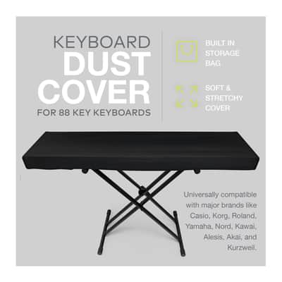 Knox Gear 88-Key Keyboard Stretchy Spandex Dust Cover (Black) image 11