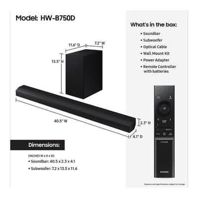 Samsung Home Theater System HW-B750D image 4
