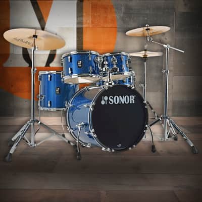 Sonor AQX Studio Drum Set - Black Ocean Sparkle w/ Hardware (AQX-STUDIO-NC-BOS) image 1