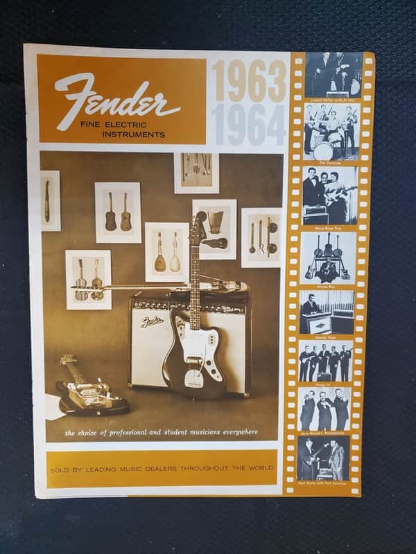 1963 Fender 8 Page Catalog/Brochure Original Strat, Tele, Jazz Bass, P. Bass Amps E.T.C. Original image 1