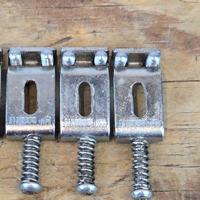 Vintage 1950s 1960s Fender Stratocaster Bridge Saddles - Set of 5 image 13
